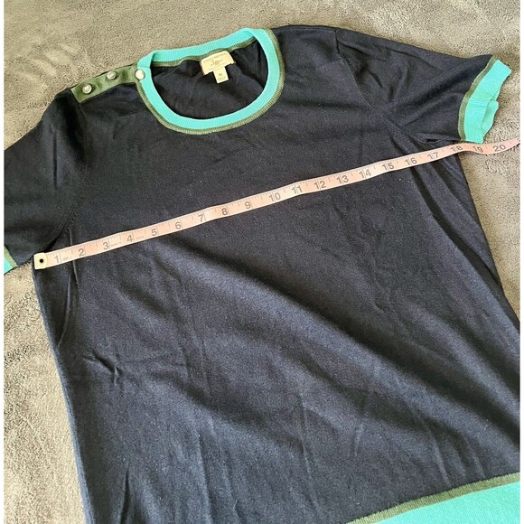 Banana Republic Issa London Short Sleeve Womens Sweater Blue Size M Lightly Worn - Picture 5 of 6